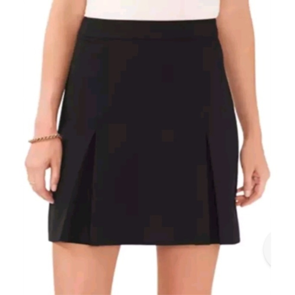 Vince Camuto Miniโ Skirt Pleated A-Line Black Career Casual Size M NWT $89